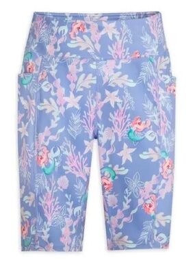 Disney Purple Mermaid Print Bike Shorts with Pastel Accents